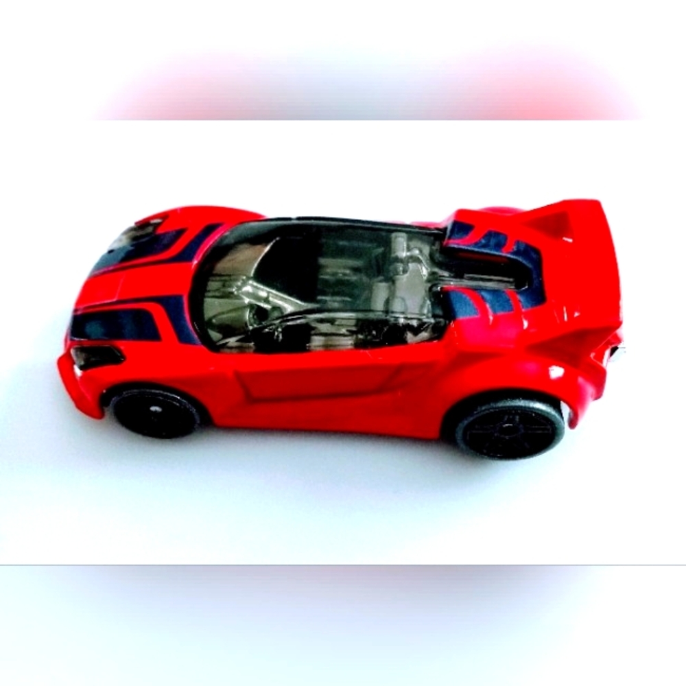 2012 Hot Wheels Quick N Sik  1:64 Diecast 2 3/4" Red Car with Black Stripes